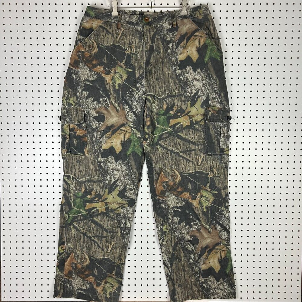 Mossy Oak Baggy Vintage Camo Pants XL 36-40x32 Cargo 90s Hunting Break Up